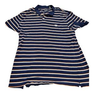 Chaps Navy Striped Polo Shirt